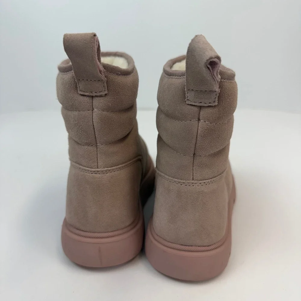 Hunter Kids Wanderer Insulated Suede Snow Boots Pink Faux Fur HJCUDDLE3 Size 2